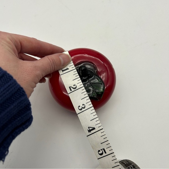 Red Apple Vintage Murano Style Art Glass Hand Blown Vegetable Fruit - Picture 7 of 9